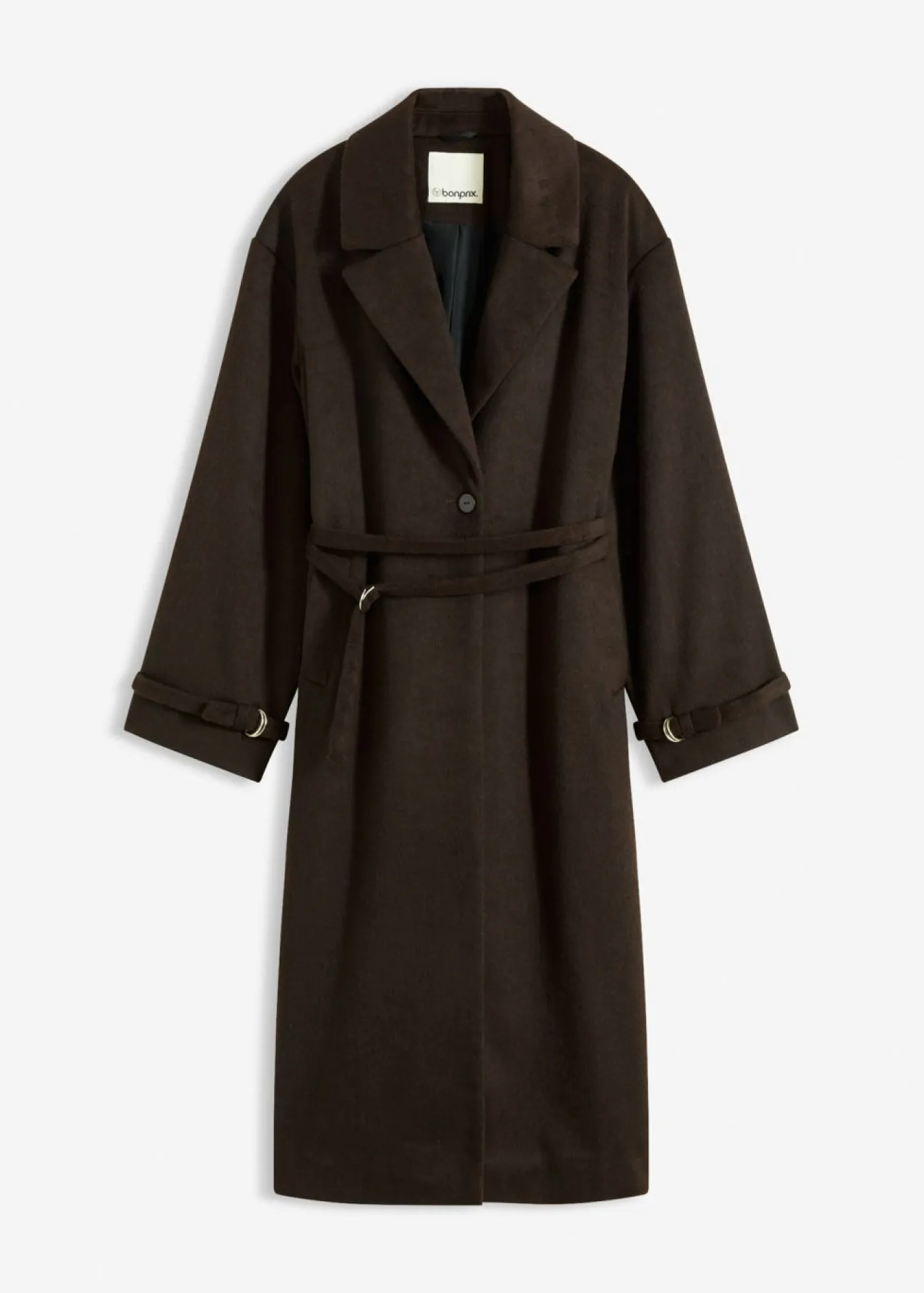 bonprix bonprix Chaquetas Y Abrigos>Abrigo Marrón oscuro-negro