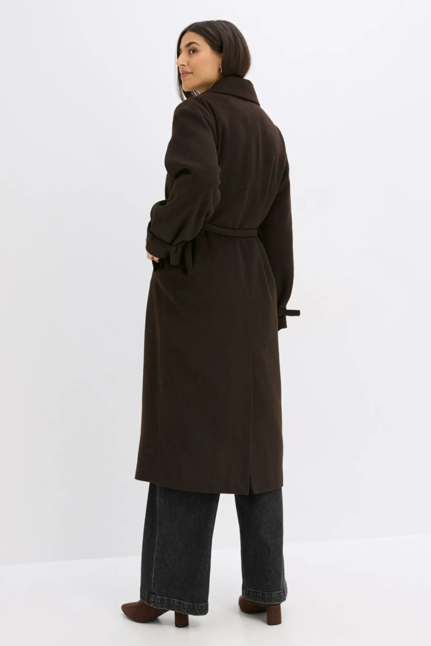 bonprix bonprix Chaquetas Y Abrigos>Abrigo Marrón oscuro-negro