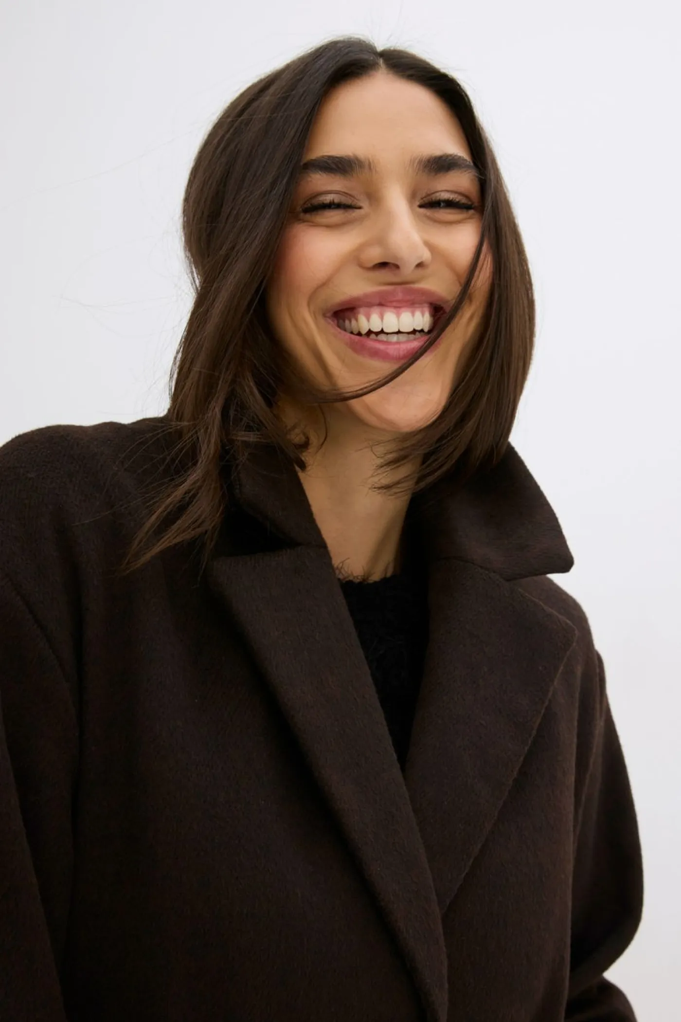 bonprix bonprix Chaquetas Y Abrigos>Abrigo Marrón oscuro-negro