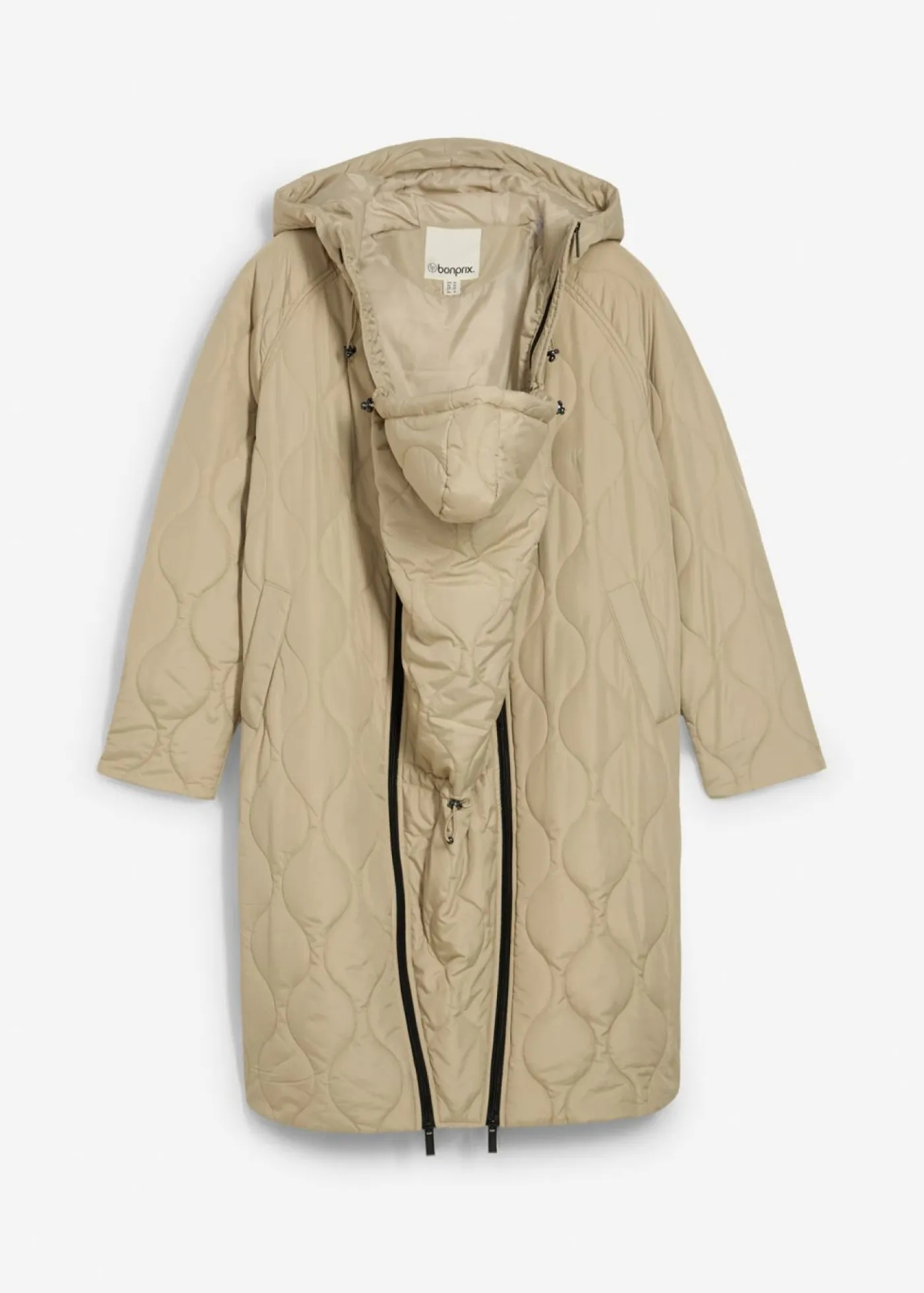 bonprix bonprix Premamá>Abrigo acolchado 3 en 1 de calidez media para durante y después del embarazo Verde aceite