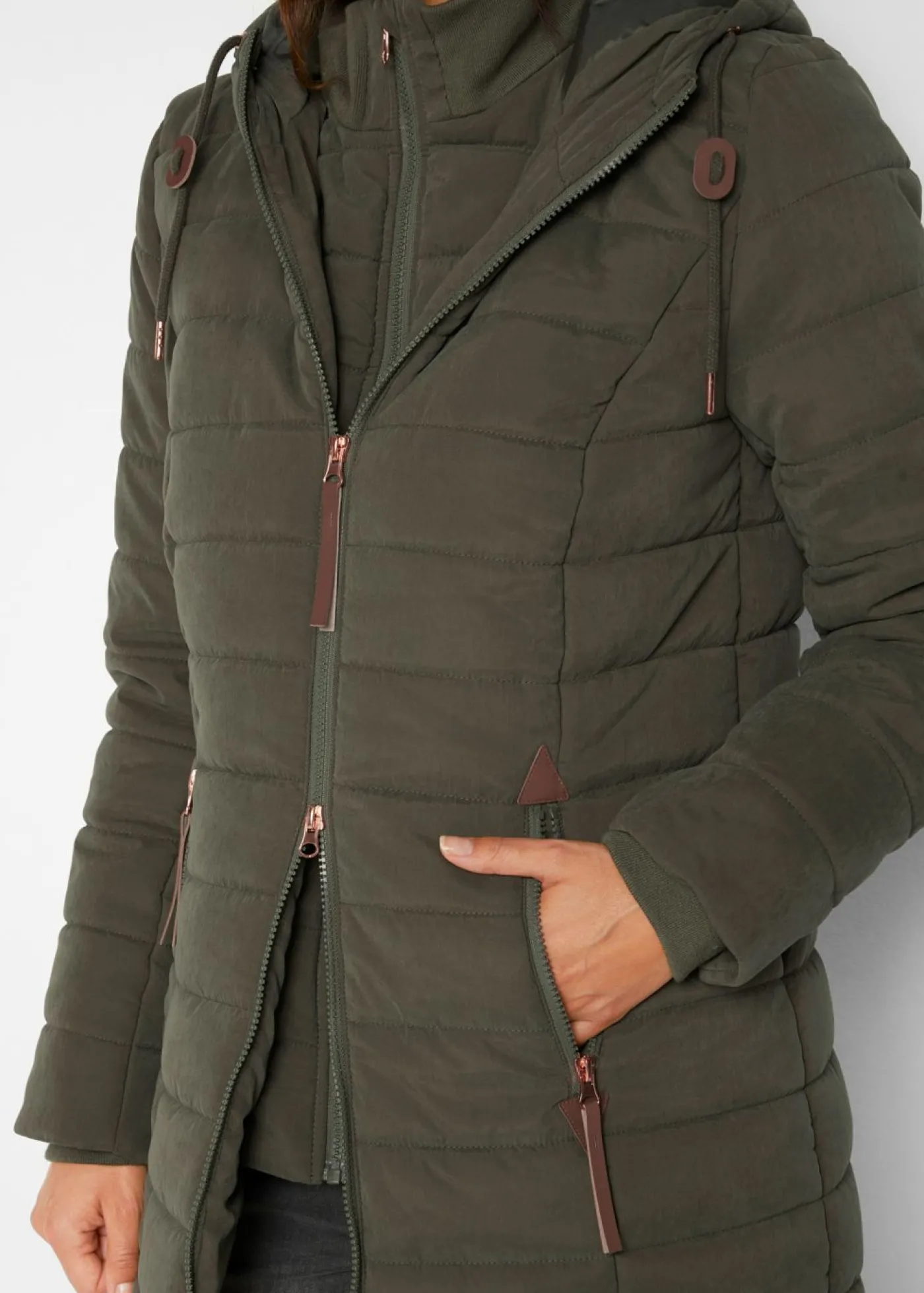 Mujer bonprix bonprix Abrigo acolchado, aspecto 2 en 1