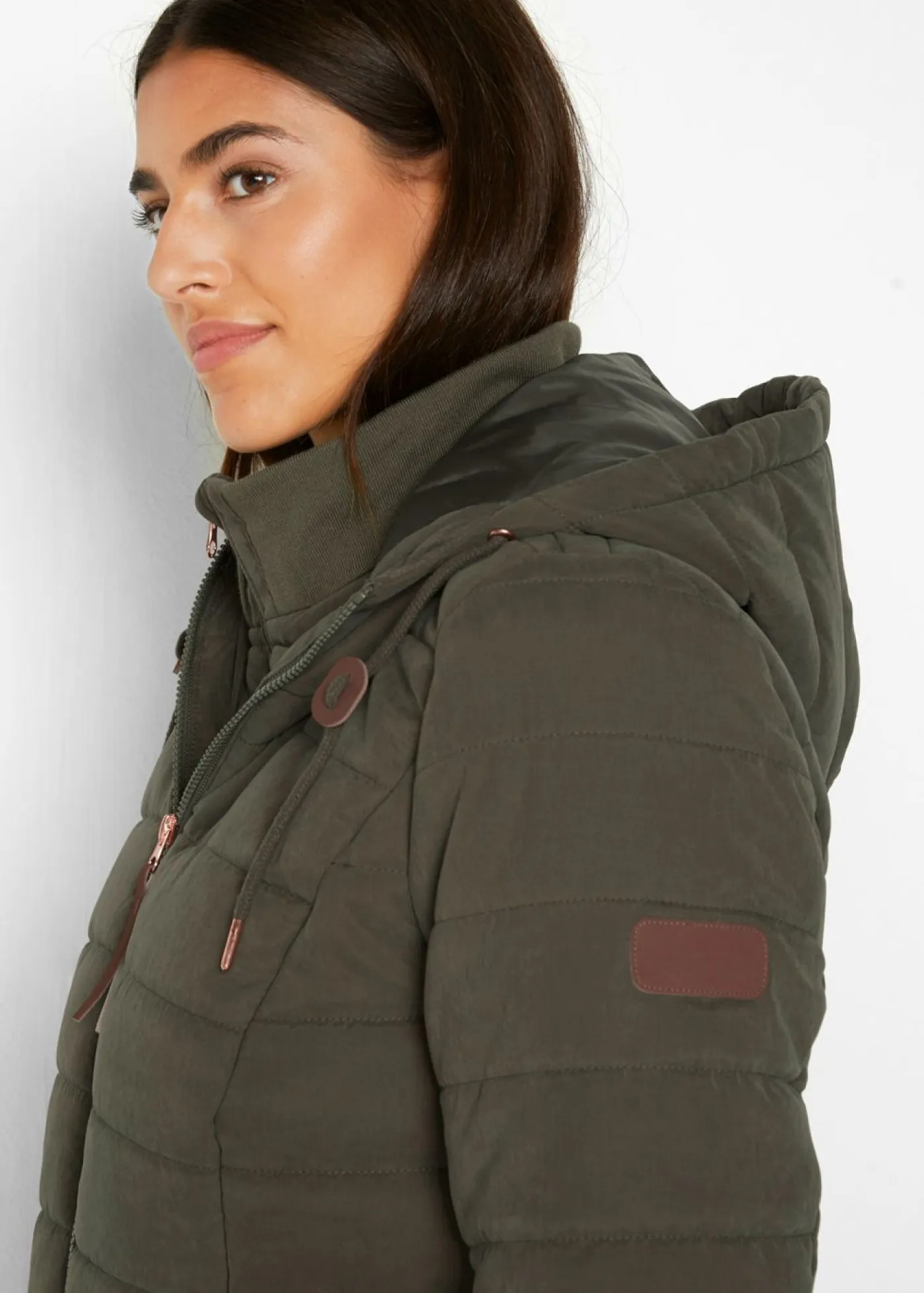 Mujer bonprix bonprix Abrigo acolchado, aspecto 2 en 1