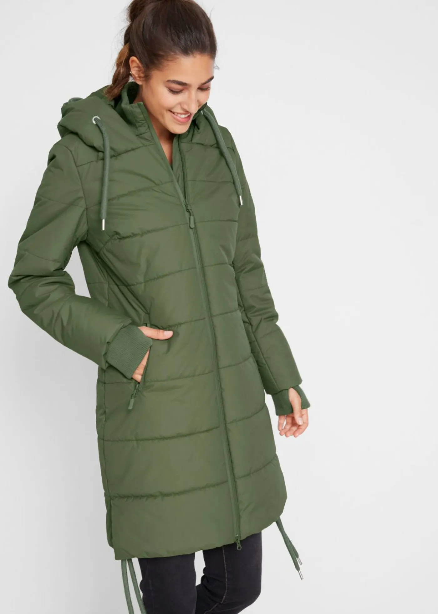 bonprix bonprix Chaquetas Y Abrigos>Abrigo acolchado repelente al agua caqui oscuro