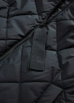 bonprix bonprix Chaquetas Y Abrigos>Abrigo acolchado y guateado, largo y con capucha Negro