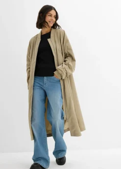 bonprix bonprix Chaquetas Y Abrigos|Novedades>Abrigo con cuello de punto Caqui nuevo