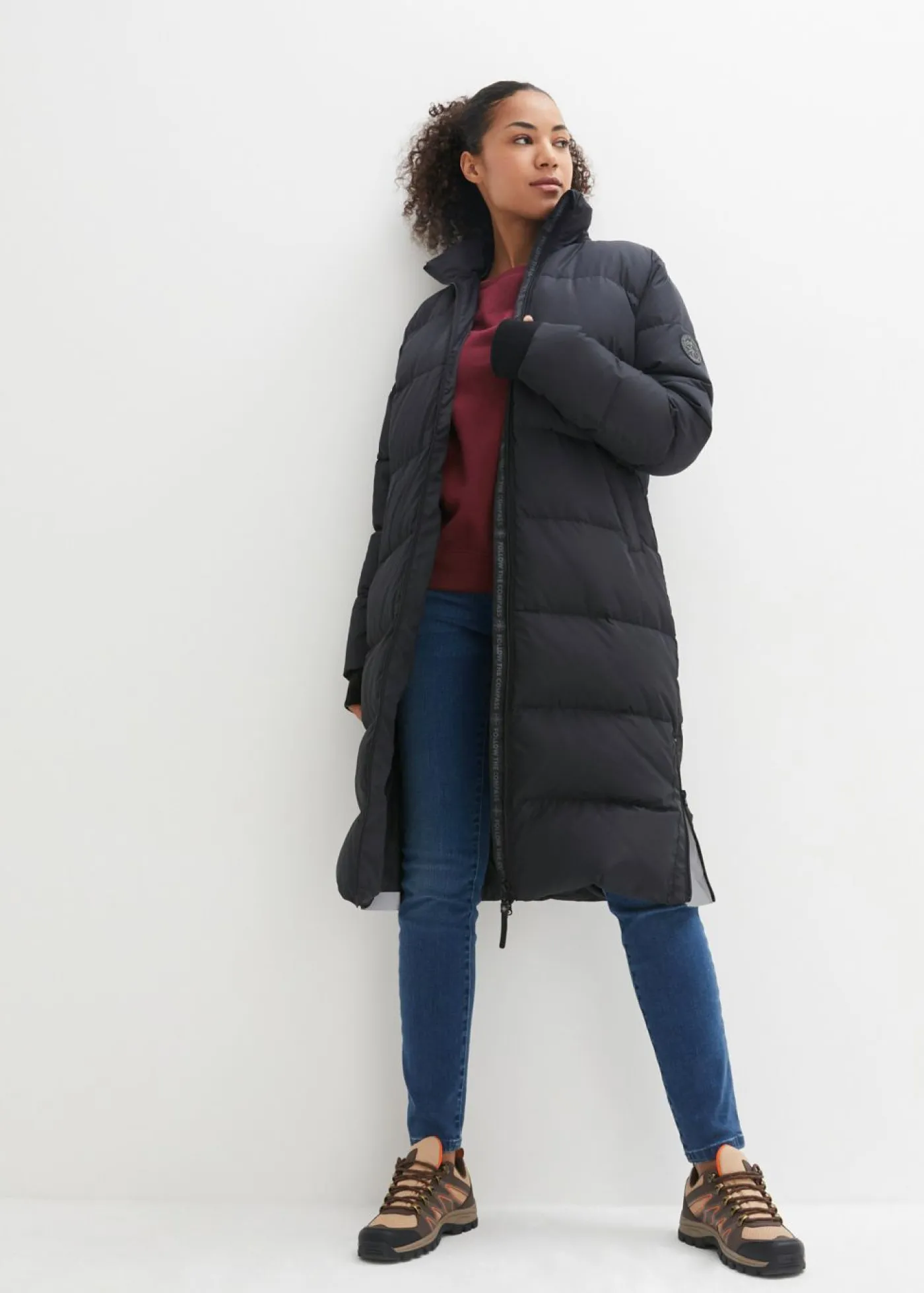 bonprix bonprix Chaquetas Y Abrigos>Abrigo con plumón reciclado y tecnología térmica aislante Negro