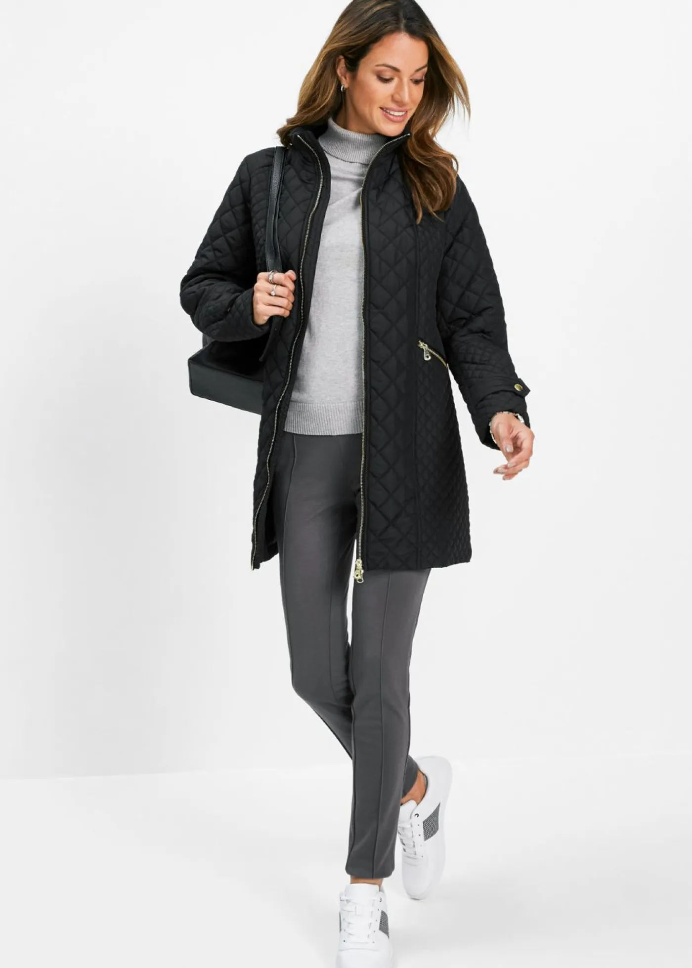 bonprix bonprix Chaquetas Y Abrigos>Abrigo corto acolchado Negro