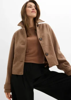 Mujer bonprix bonprix Abrigo corto con aspecto de lana