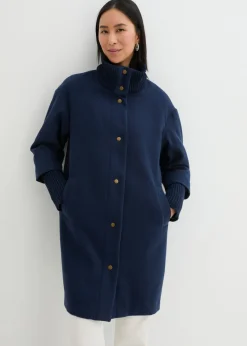 bonprix bonprix Chaquetas Y Abrigos>Abrigo corto con aspecto de lana Azul marino