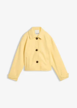bonprix bonprix Chaquetas Y Abrigos|Novedades>Abrigo corto con aspecto de lana Amarillo claro