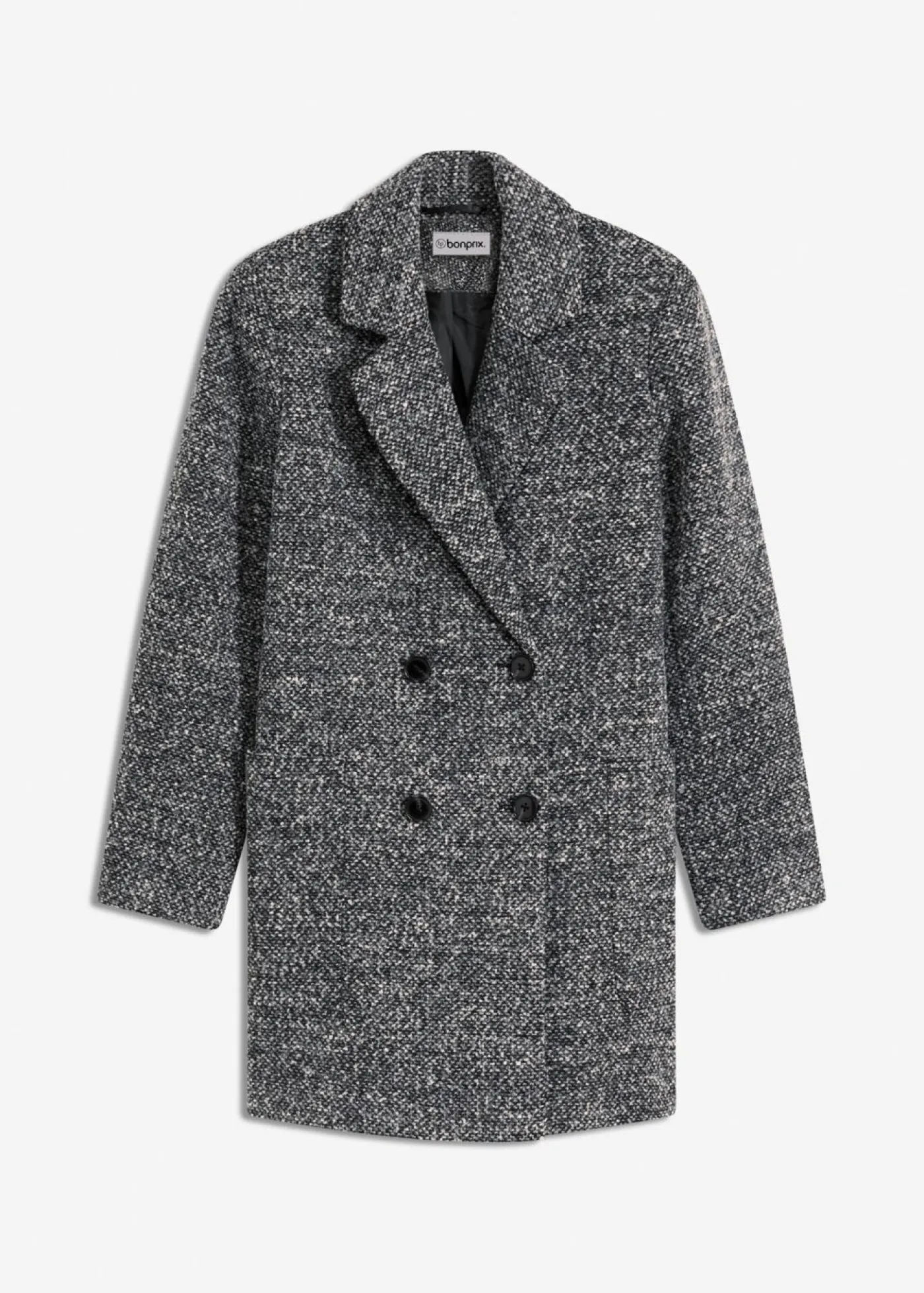 bonprix bonprix Chaquetas Y Abrigos>Abrigo corto con aspecto de lana Antracita oscuro jaspeado