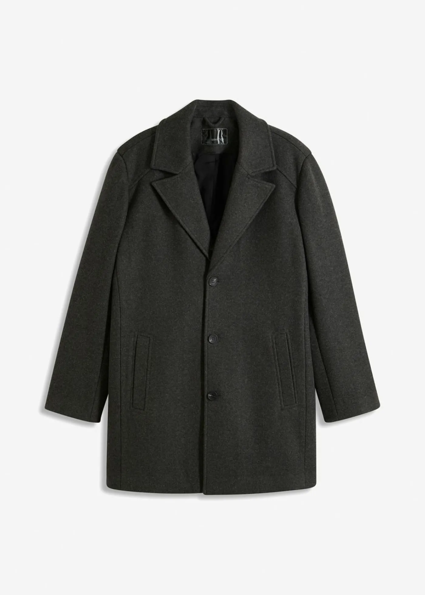 bonprix bonprix Chaquetas Y Abrigos·Abrigos>Abrigo corto con contenido de lana Antracita jaspeado