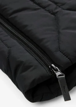 bonprix bonprix Chaquetas Y Abrigos>Abrigo corto con guateado de rombos y cremalleras laterales Negro