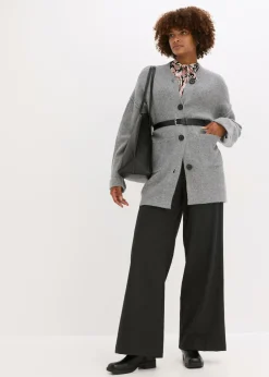 Mujer bonprix bonprix Abrigo corto de punto con cinturón