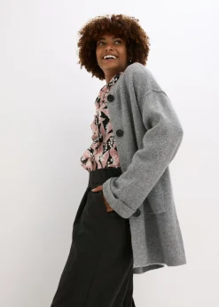 Mujer bonprix bonprix Abrigo corto de punto con cinturón