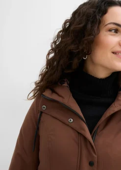 Mujer bonprix bonprix Abrigo corto para exteriores con cinturón, material impermeable y forro de leopardo