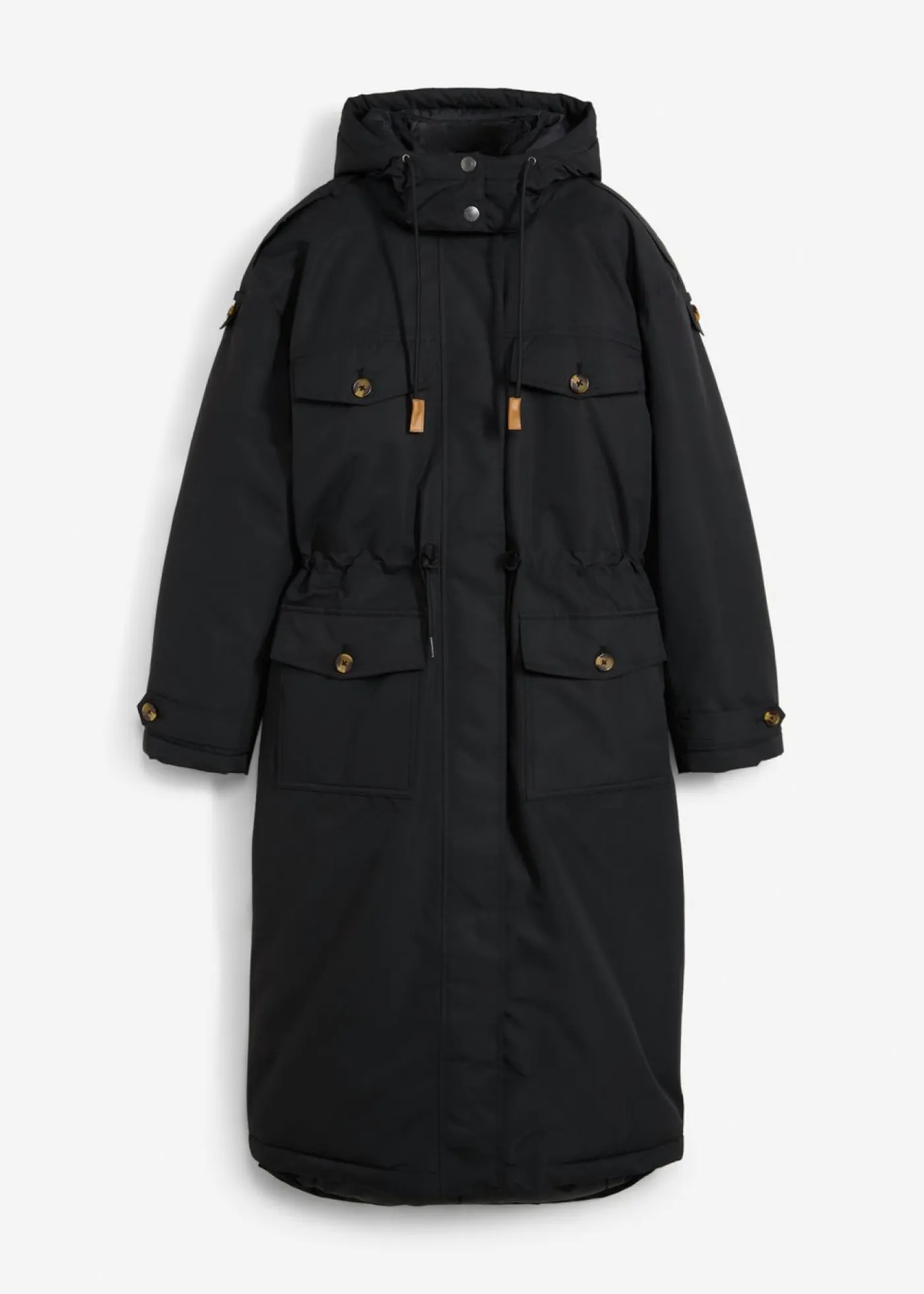 bonprix bonprix Chaquetas Y Abrigos>Abrigo de invierno, aspecto 2 en 1 Negro