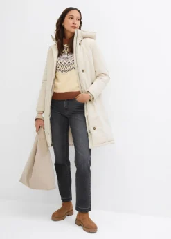 Mujer bonprix bonprix Abrigo de invierno con forro de peluche en la capucha