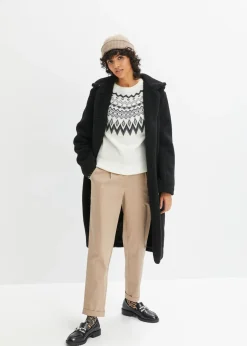 Mujer bonprix bonprix Abrigo de pelo con capucha y bolsillos