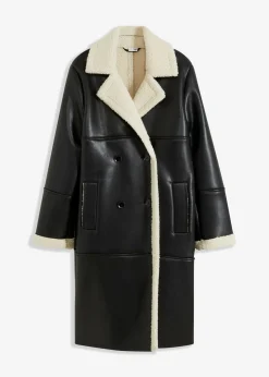 bonprix bonprix Chaquetas Y Abrigos>Abrigo de piel sintética Negro-natural