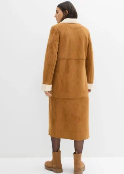 Mujer bonprix bonprix Abrigo de piel sintética en forro cálido