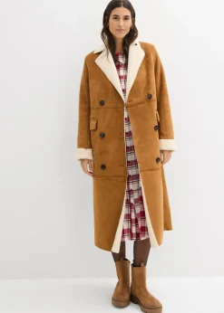 Mujer bonprix bonprix Abrigo de piel sintética en forro cálido