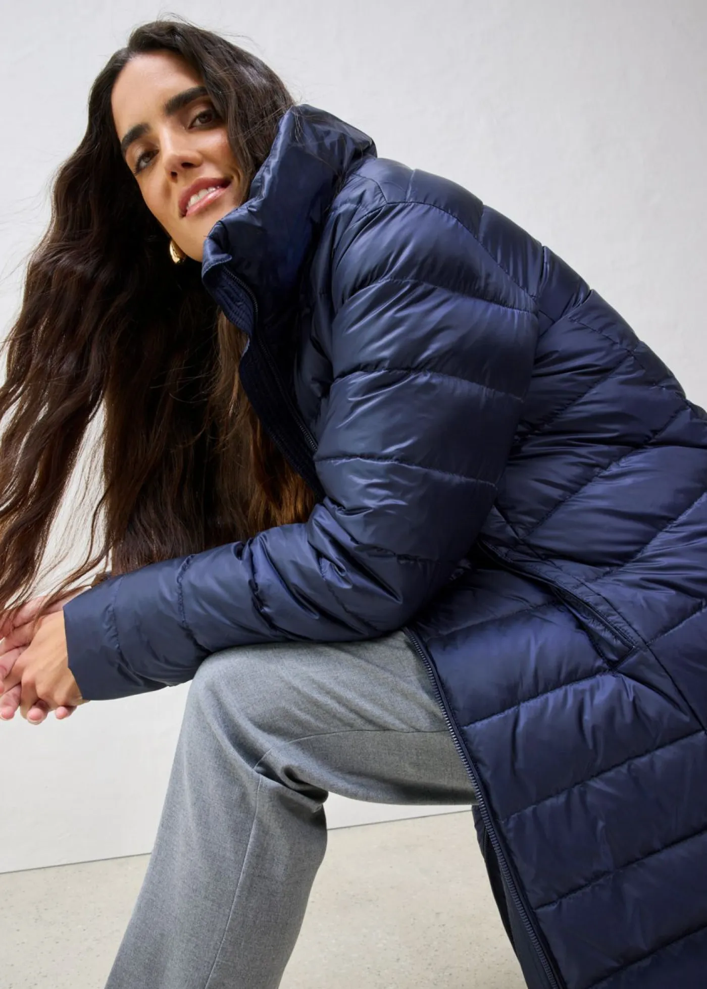 bonprix bonprix Chaquetas Y Abrigos>Abrigo de plumón con plumón reciclado Azul marino