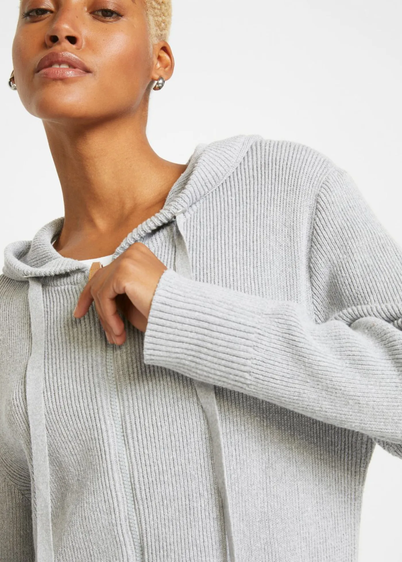 bonprix bonprix Jerséis|Ropa De Punto>Abrigo de punto Gris claro jaspeado