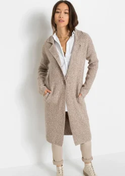 bonprix bonprix Jerséis|Ropa De Punto>Abrigo de punto Marrón grisáceo jaspeado