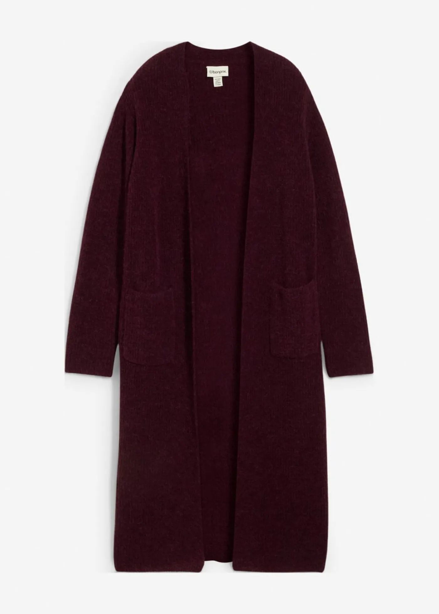 bonprix bonprix Premium|Jerséis>Abrigo de punto con alpaca rojo burdeos