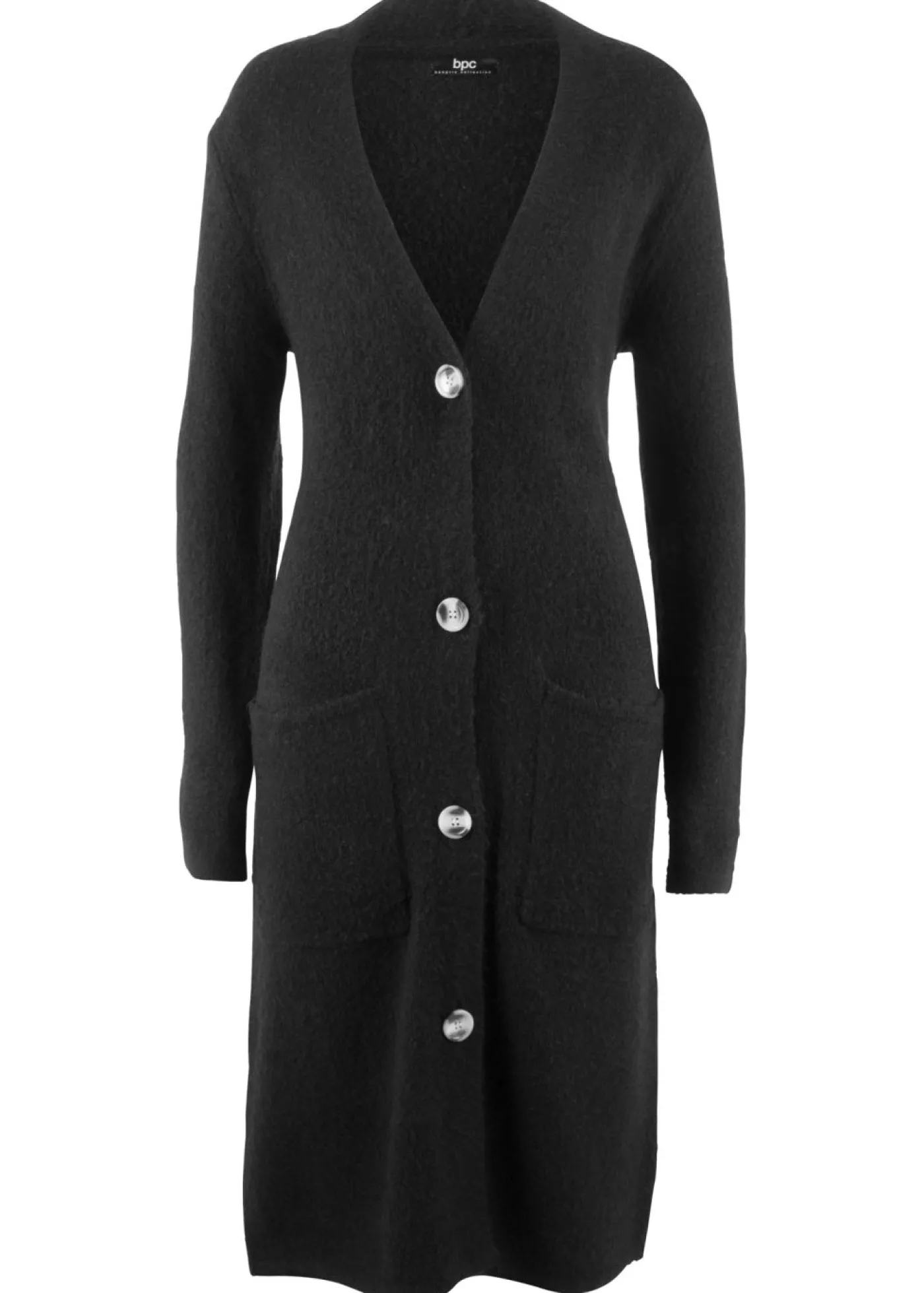 Mujer bonprix bonprix Abrigo de punto con bolsillos de parche