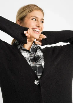 Mujer bonprix bonprix Abrigo de punto con bolsillos de parche