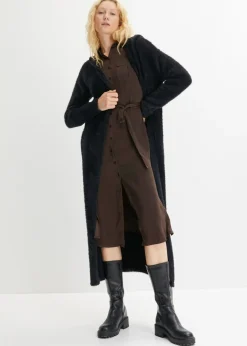 bonprix bonprix Jerséis|Ropa De Punto>Abrigo de punto en suave hilo metálico Negro