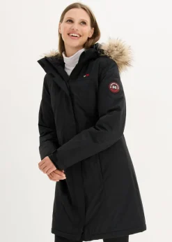 bonprix bonprix Chaquetas Y Abrigos>Abrigo funcional cálido impermeable para exteriores con pelo sintético Negro