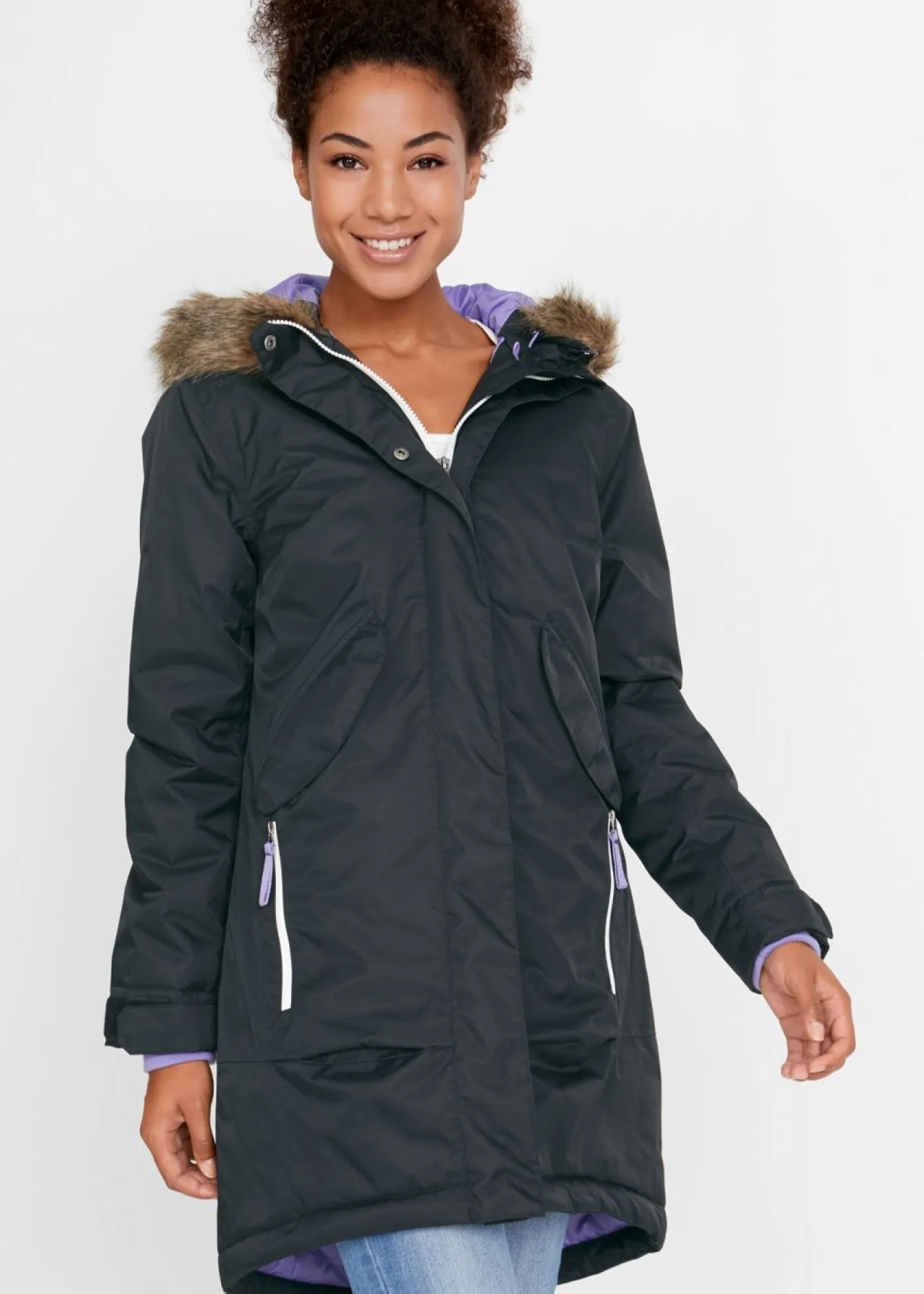 bonprix bonprix Chaquetas Y Abrigos>Abrigo funcional impermeable Negro