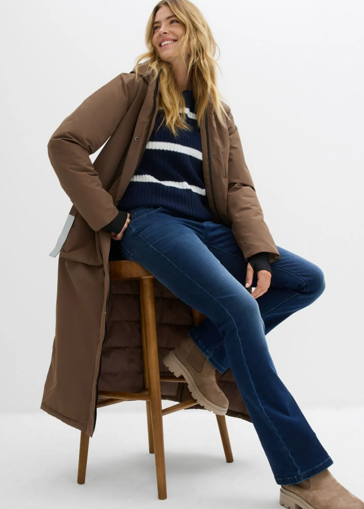 bonprix bonprix Chaquetas Y Abrigos>Abrigo funcional impermeable marrón arcilla