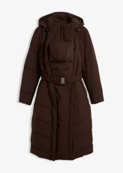 bonprix bonprix Premamá>Abrigo guateado 2 en 1 para embarazadas con inserto para porteo Marrón oscuro
