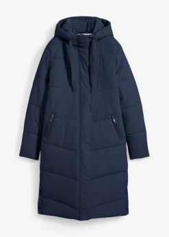 bonprix bonprix Chaquetas Y Abrigos>Abrigo guateado con forro polar en la capucha Azul marino