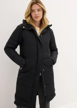 bonprix bonprix Chaquetas Y Abrigos>Abrigo guateado con forro polar en la capucha Azul marino