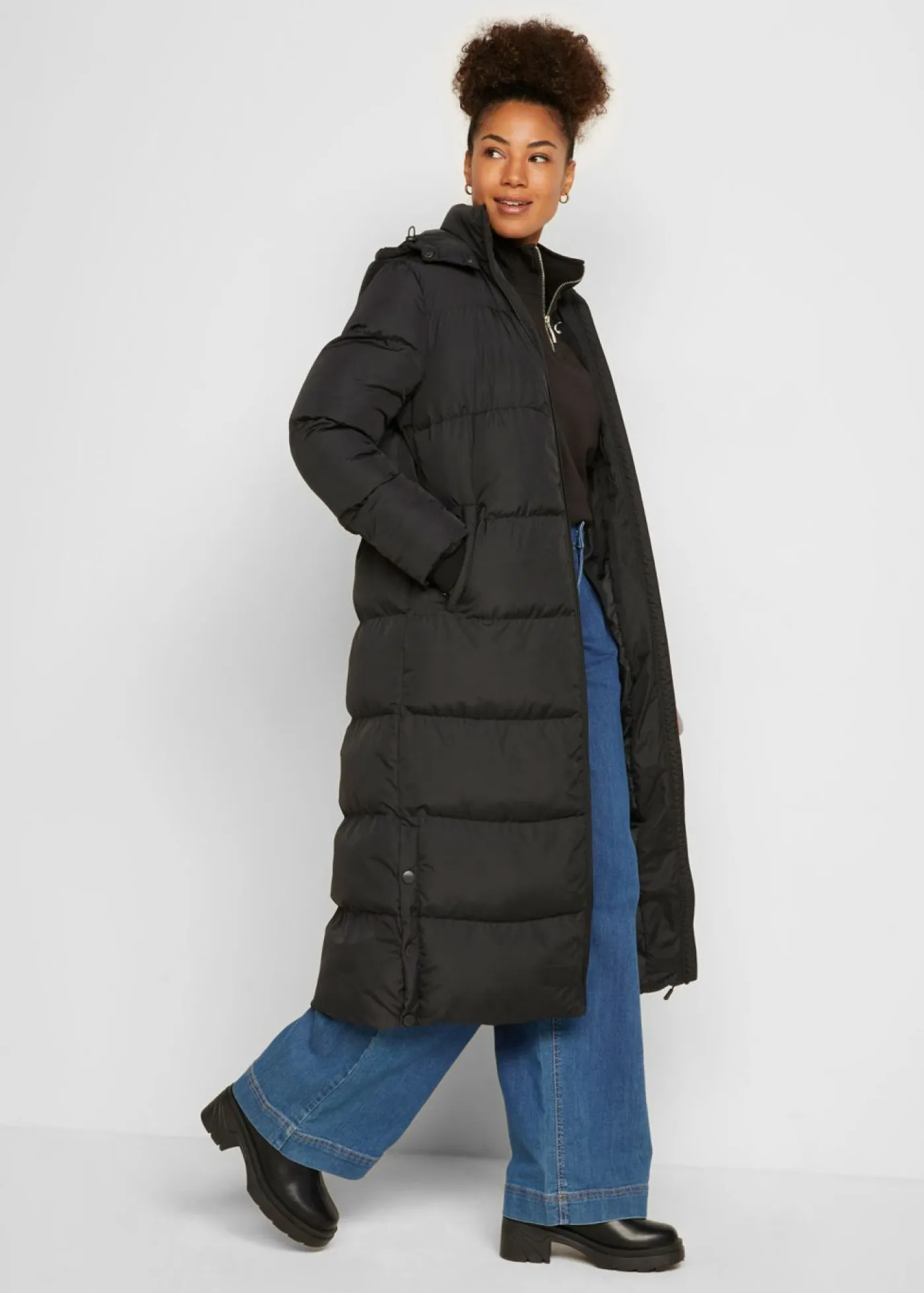 bonprix bonprix Chaquetas Y Abrigos>Abrigo guateado funcional con tecnología térmica aislante Negro