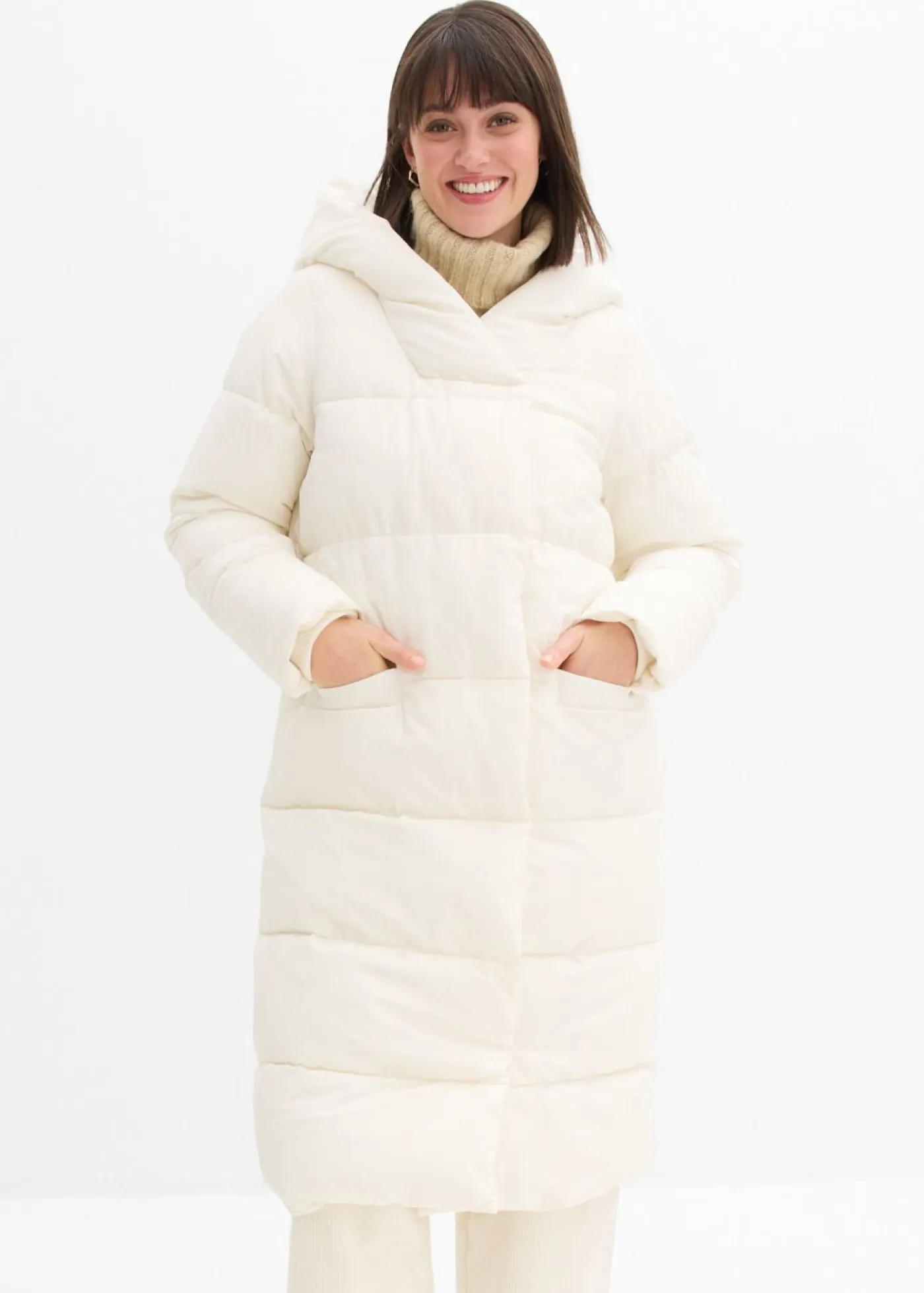 bonprix bonprix Chaquetas Y Abrigos>Abrigo guateado oversize blanco perla