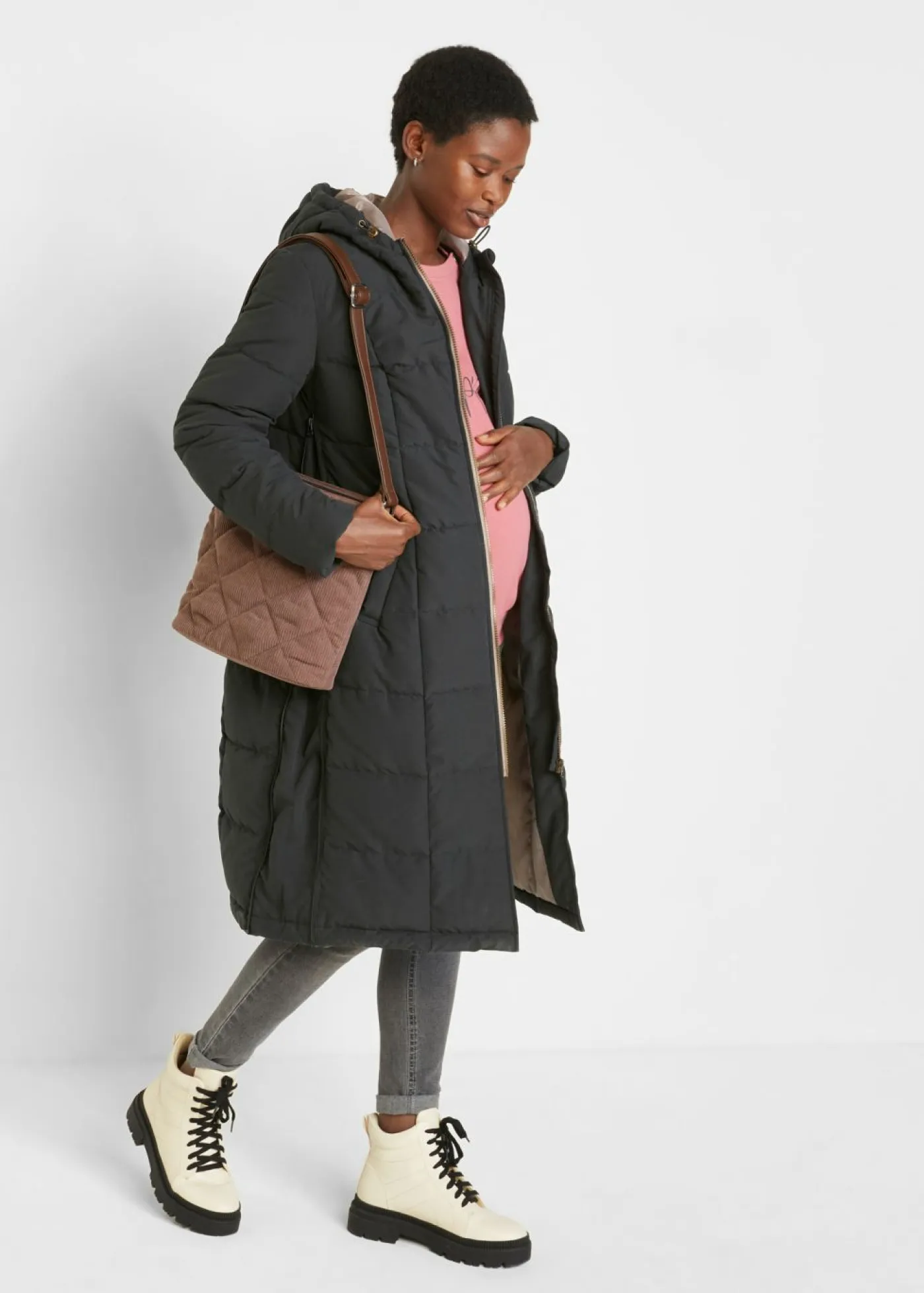 Mujer bonprix bonprix Abrigo guateado premamá de porteo 3 en 1 con poliéster reciclado