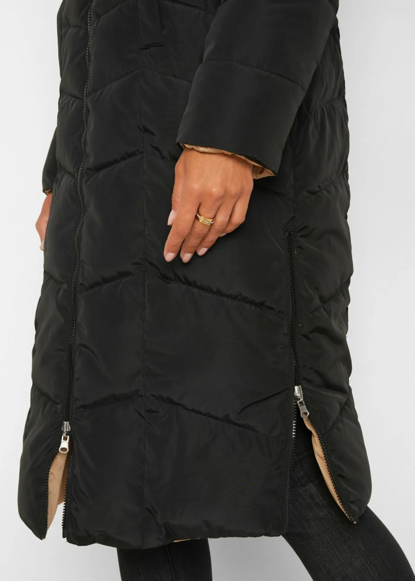 bonprix bonprix Chaquetas Y Abrigos>Abrigo guateado reversible Negro-capuchino