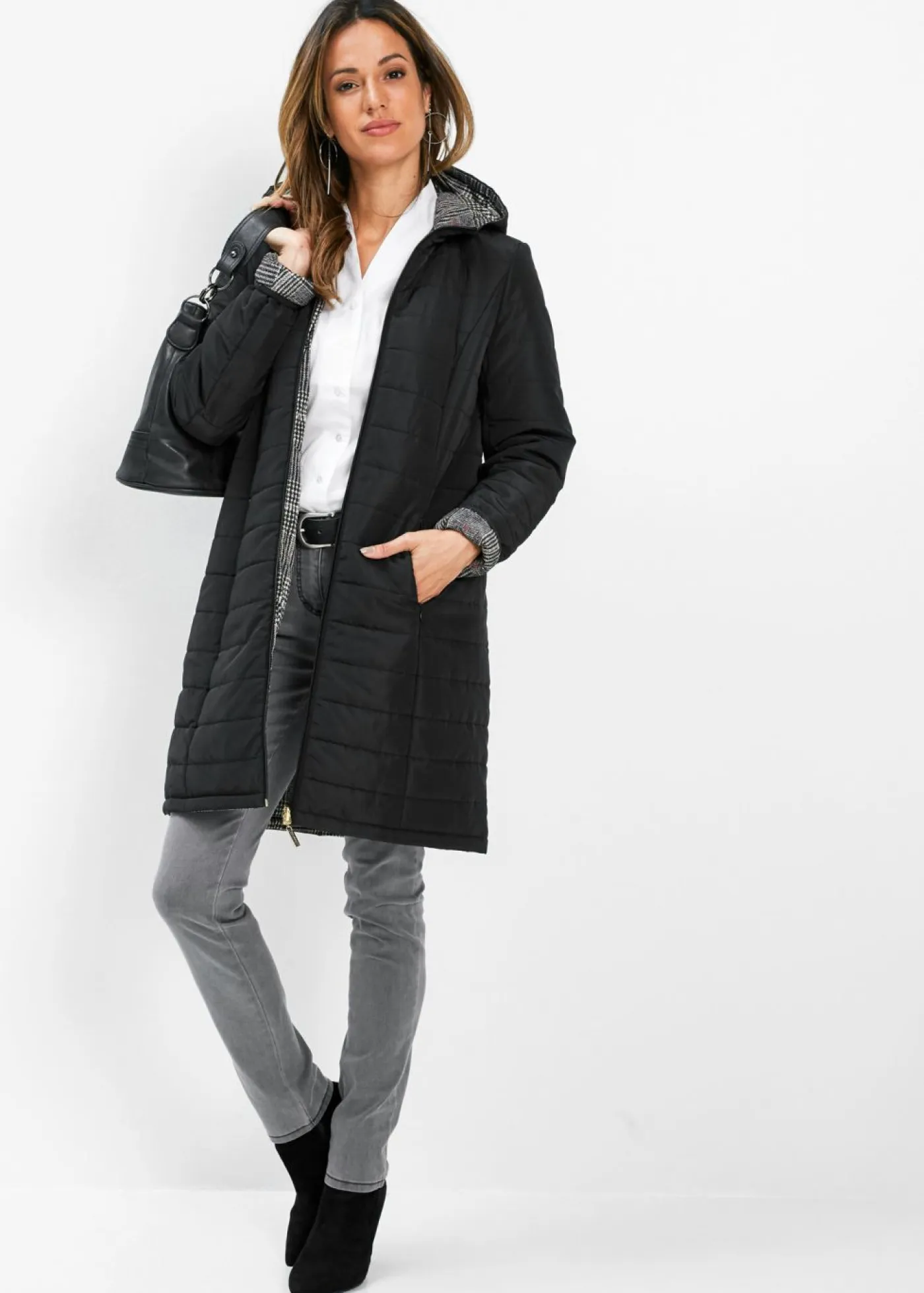 bonprix bonprix Chaquetas Y Abrigos>Abrigo guateado reversible Negro