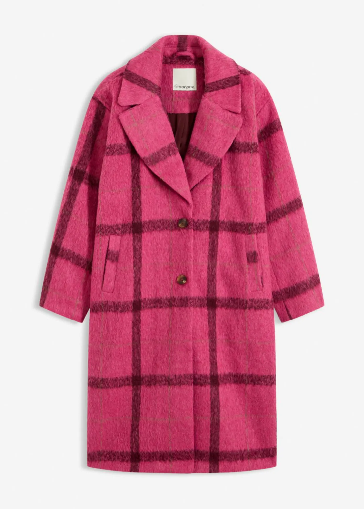 Mujer bonprix bonprix Abrigo holgado con aspecto de lana