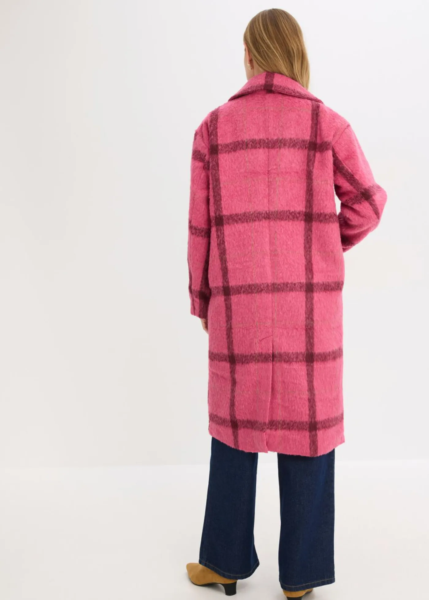 Mujer bonprix bonprix Abrigo holgado con aspecto de lana