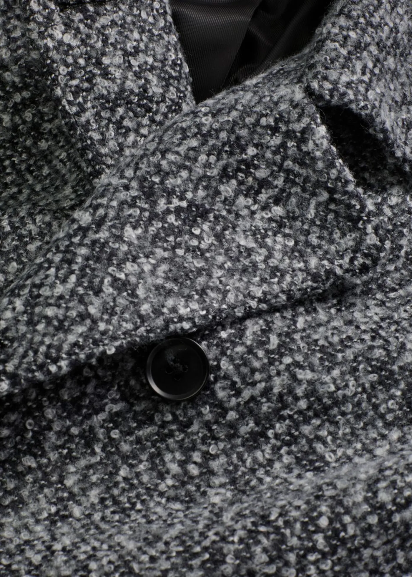 Mujer bonprix bonprix Abrigo holgado corto con aspecto de lana jaspeada