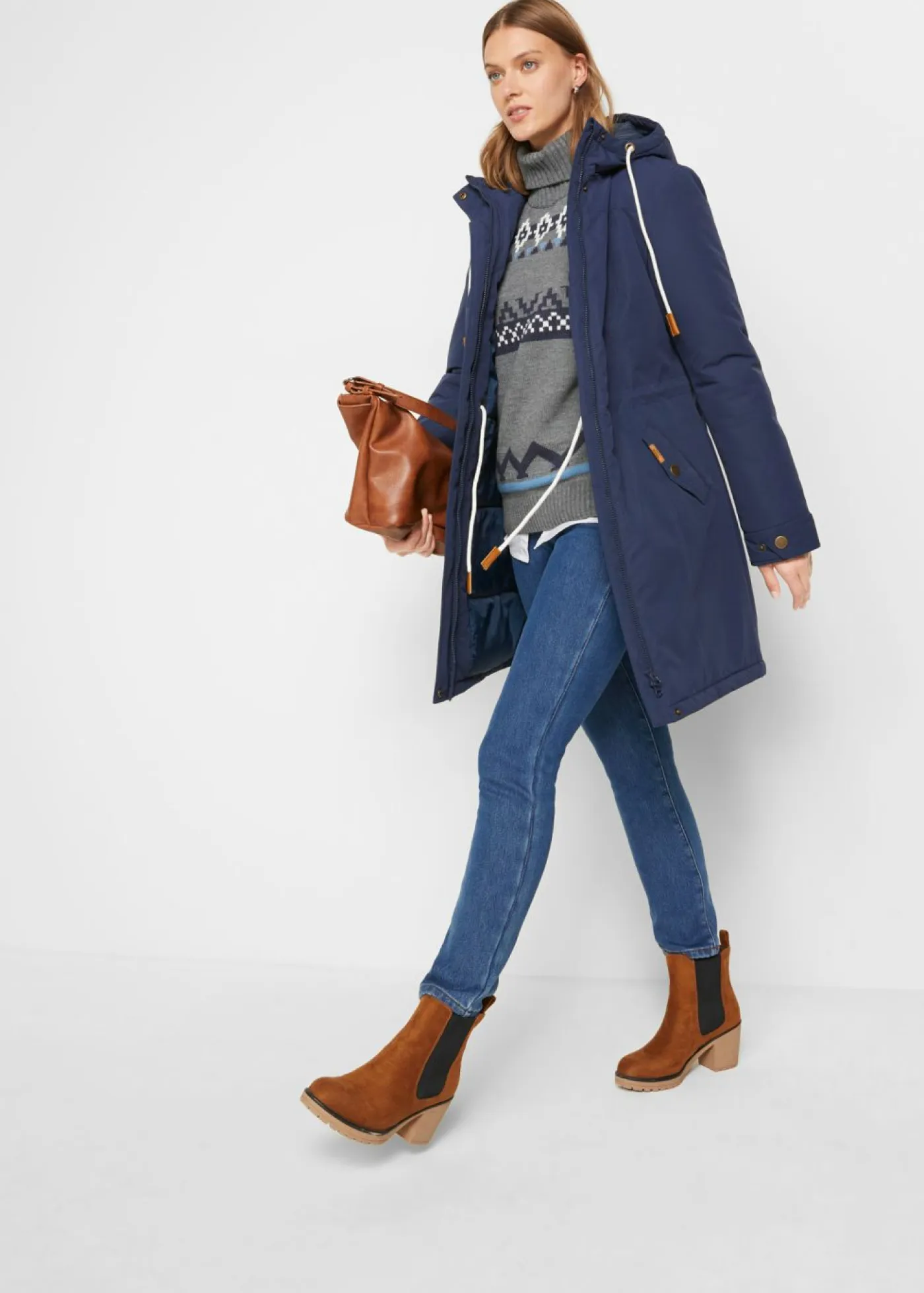 bonprix bonprix Chaquetas Y Abrigos>Abrigo impermeable para exteriores Azul marino