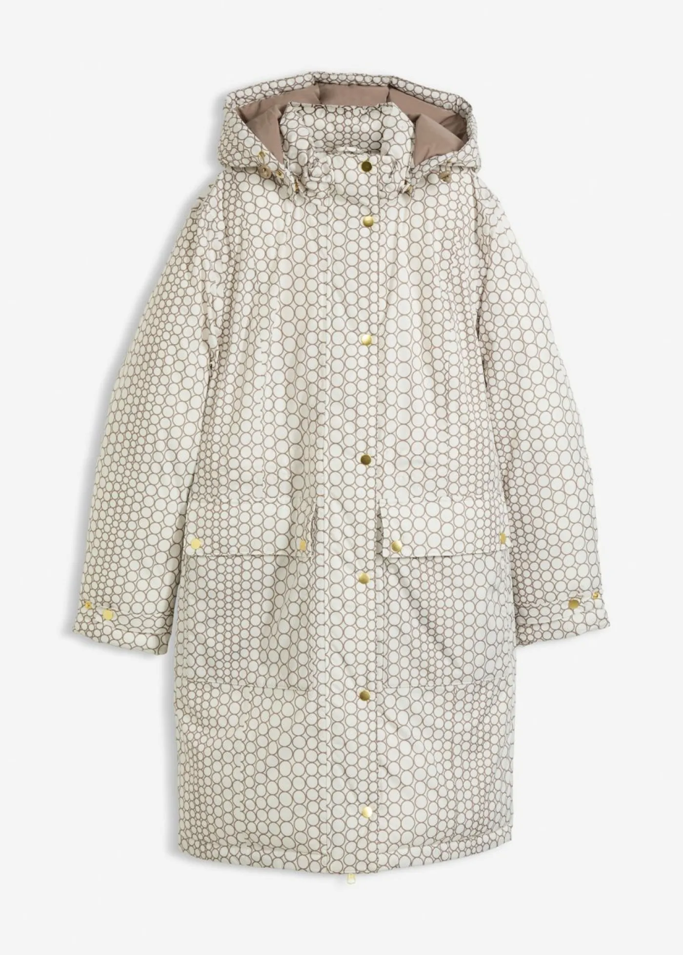 bonprix bonprix Chaquetas Y Abrigos>Abrigo impermeable para exteriores Blanco perla con estampado gráfico