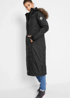 bonprix bonprix Chaquetas Y Abrigos>Abrigo impermeable para exteriores con pelo sintético Negro